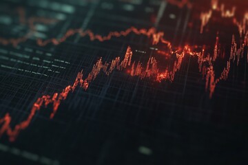 Close up image of a digital graph tracking stock market performance after a significant price drop