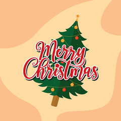 Merry Christmas greetings art logo vector design