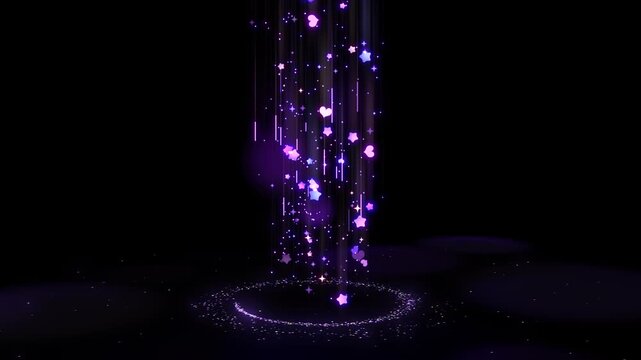 Magic sparkles rise up from the floor animation. (loop)