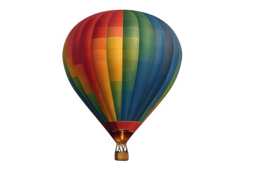 Fototapeta premium Colorful hot air balloon lifting off, showing adventure, freedom, and flight concept with transparent background