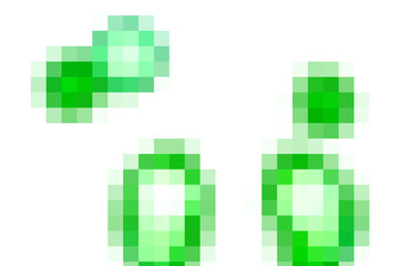 Green transparent pixel gradient texture, abstract digital background with soft squares and warm light glow. Semi transparent geometric overlay pattern.