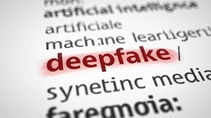 deepfake word highlighted dictionary concept artificial intelligence - Powered by Adobe