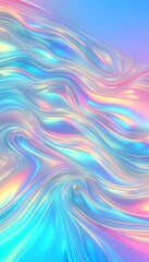Obraz premium Iridescent neon backdrop with a soft gradient of pastel tones. Holographic foil aesthetic