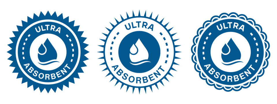 Ultra Absorbent Badge Label Logo Design Vector