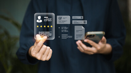 Candidate Profile Review and 5-Star Rating on Mobile