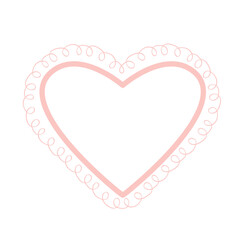 Curved heart frames in whimsical style. Vector illustration