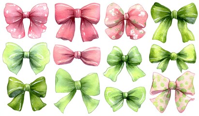 Assorted Color Bows Adorn a Simple Backdrop