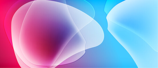 Abstract fluid shapes blend vibrant pinks, blues. Soft gradients create dynamic visual experience. Smooth transitions suggest movement, energy.