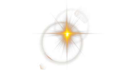 Radiant golden glow PNG with sparkling highlights and luminous beams. Dynamic flares create a...