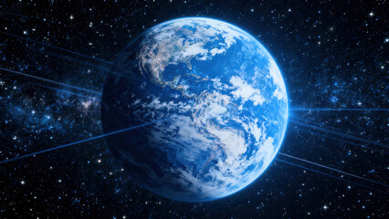 Obraz premium Serene Blue Planet in Space