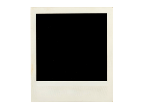 An old, off-white, square-framed photo with a black interior and soft, worn edges
