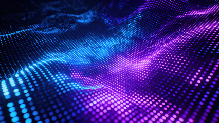Obraz premium Futuristic Blue and Purple Digital Wave