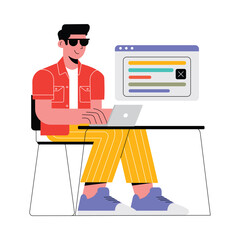 Information modal popup window on dark overlay illustration