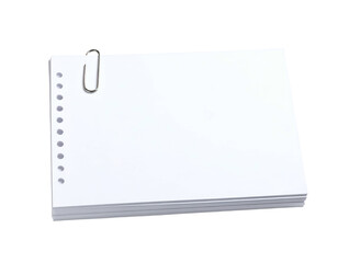 Illustration of a stack of blank white paper, held together by a silver paper clip