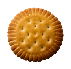 Round Scalloped Biscuit with Golden Brown Baked Texture