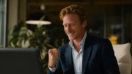 Investor expressing pure joy after profitable sale of industrial warehouse properties, symbolizing strategic investment timing, commercial property growth, and emotional celebration of high-yield