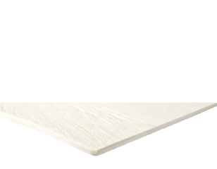 Angled view showing a light-colored wood surface with visible grain against a stark black backdrop