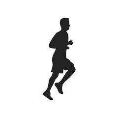 silhouette vector people jogging