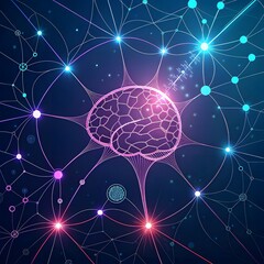 Artificial Intelligence Brain Network Tech: AI Neural Machine Learning, Future System Circuitry, Data Science Connectivity, Innovative Technology, Global Artificial Brain Model