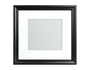 Obraz premium Square black picture frame with a white matting insert on a black background