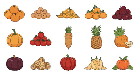 A vibrant collection of fresh produce showcasing a diverse assortment of fruits and vegetables.