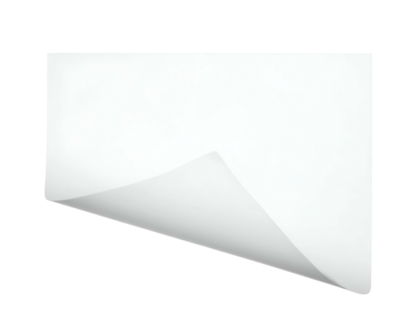 A rectangular piece of white paper with its corner gently folded, placed against a black background