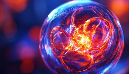 Futuristic Nuclear Core Simulation Highlighting Advanced Power Generation and Particle Dynamics