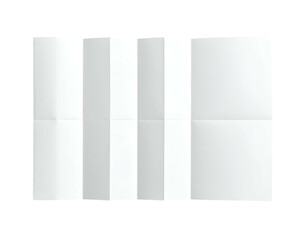 Image of a crisp, white sheet of folded paper with multiple vertical and horizontal creases