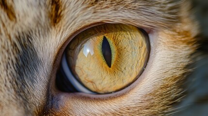 Stunning Close-Up of a Brown Tabby Cat s Eye Capturing Intricate Details and Striking Features