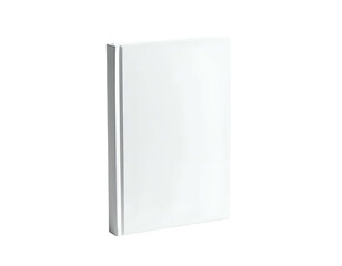 Isolated, minimalist, 3D rendering of a blank, upright book on a stark black background