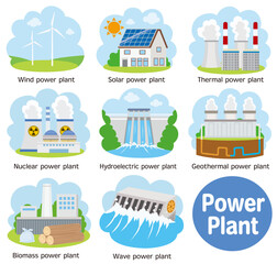 発電所のイラストセット