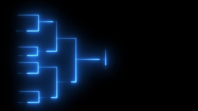 Glowing neon blue team Tournament bracket templates isolated future concept Championship bracket schedule for soccer, basketball, 