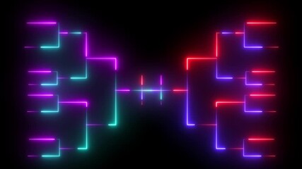 Glowing neon team Tournament bracket templates isolated future concept Championship bracket schedule for soccer, basketball,  - Powered by Adobe