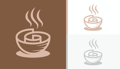 Coffee Cup Spiral Logo, Warm and Inspiring Symbol for Cafe, Beverage, and Creative Brand