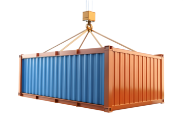 cargo container isolated on white