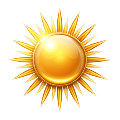 Golden sun with radiant rays on a black background illustration graphic