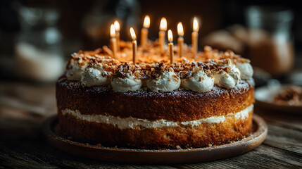 birthday cake with candles