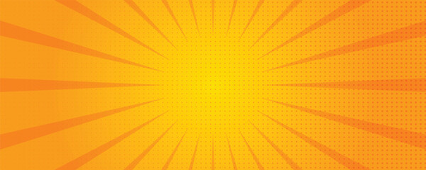 Obraz premium Orange Sunburst Background. Summer Banner. Vector