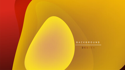 Abstract fluid shapes, vibrant gradients. Yellows, oranges blend into dark background. Modern design element, smooth transitions.