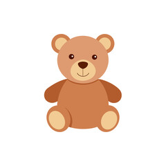 Fototapeta premium Cute cartoon teddy bear illustration on black background