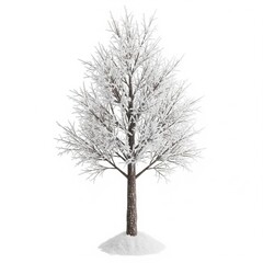 Obraz premium Snow Covered Tree With White Background Christmas Winter Season Scenery