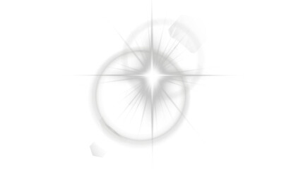 Radiant gray glow PNG with sparkling rays and luminous flares. Bright highlights create elegant futuristic style and visual energy. Ideal for abstract designs, digital visuals, or neon compositions.