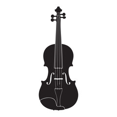Fototapeta premium Adobe IBlack silhouette of a violin with a textured grunge effect