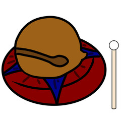 wooden fish mokugyo  simple illustration
木魚　シンプル　イラスト