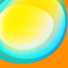 Abstract vibrant background. Concentric layers blend yellow, orange, turquoise. Modern design element, smooth gradients present.