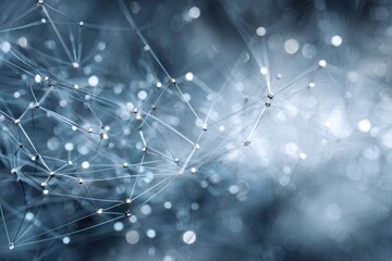 A close-up perspective of a complex network of interconnected nodes and lines, a digital structure