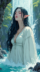 Beautiful Elf Priestess in Nature &mdash; Ethereal Fantasy Illustration