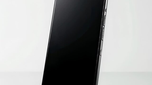 Tel&eacute;fono inteligente moderno sobre fondo blanco minimalista