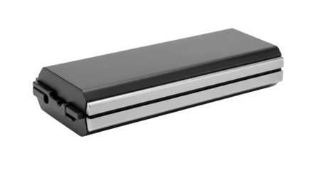 Black, silver reflective material is in perspective against black. Creates modern display. Suitable for product staging, tech industry branding, or UI design.