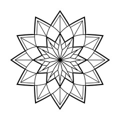 star mandala illustration vector style coloring page 